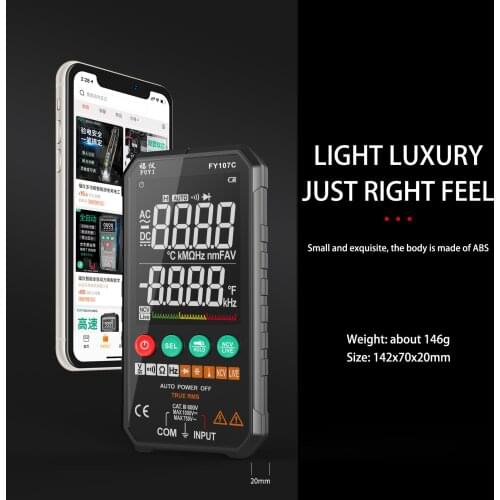 Professional Multimeter Digital Tester Multimeters Ture RMS AC DC Transistor Tester Capacitor Temperature Voltmeter Smart Meter