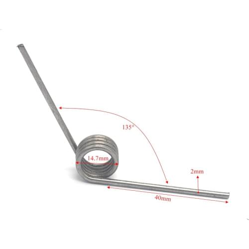 2mm wire diameter torsion spring 135 degree 40mm leg long factory Wholesale