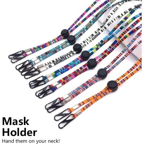 1pc Adjustable Face Mask Hanging Rope Face Mask Anti-lost Lanyard Disposable Mask Holder Traceless Ear Hanging Rope Two Hooks