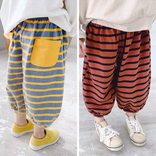 Childrens Striped Track Spring Pants Children Clothing For Baby Girls Harem Pants Kids Girls Autumn Outdoor Sweatpants