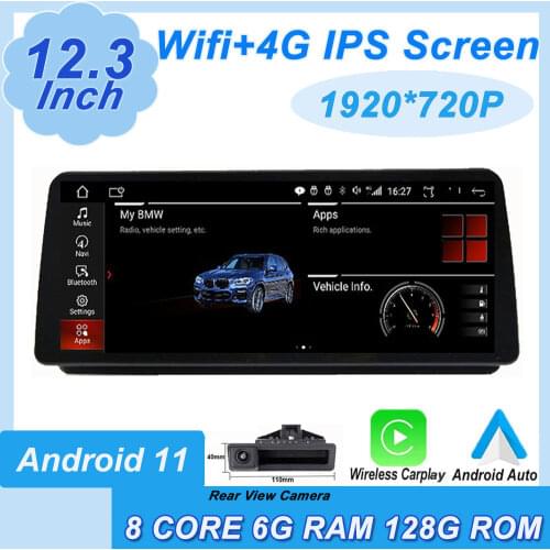3 Series For BMW E90 E91 E92 2007 - 2012 Car Radio Multimedia Player 12.3'' 8-CORE 6G+128G Android 10 GPS WIFI DSP