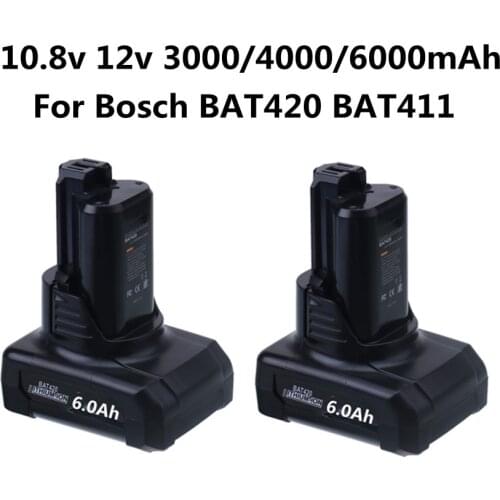 6.0Ah Replacement for Bosch 10.8V/12V Batttery BAT411 BAT411A BAT412 BAT412A BAT413 BAT413A BAT414 D-70745 2607336013 26073360