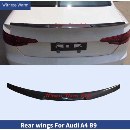 For Audi A4 spoiler 2016-2019 FRP Material Carbon Fiber Car Rear Wings Trunk Lip Spoiler For Audi A4 B9 S4 Spoiler