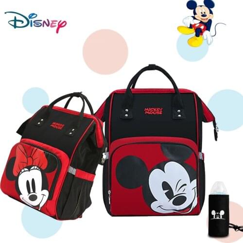 Disney Mickey Baby Diaper Bag USB Backpack Maternity Baby Multifunctional Bags Large Capacity Baby Stroller Bag Holder Nappy Bag