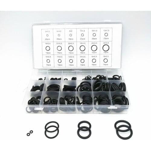 279pcs High-temperature Seal Rings Gasket Green Rubber O-ring Nitrile Washer Set Prevent Leakage for Hydraulic Pressure Pipeline