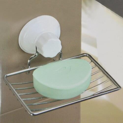 Bathroom Vacuum Suction Cup Soap Holder Cup Box Dish Soap Storage Saver Shower Tray Bathroom Accessories