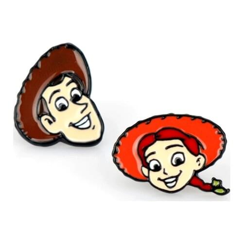 Toy Sheriff Woody Jessie Anime Earring Fashion Womens Enamel Stud Earrings Women Girls Kids Jewelry Gift