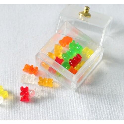 1:12 Scale Miniature Dollhouse Colorful Cartoon Candy With Box Pretend Play food for Barbies Doll Miniature Food Toy