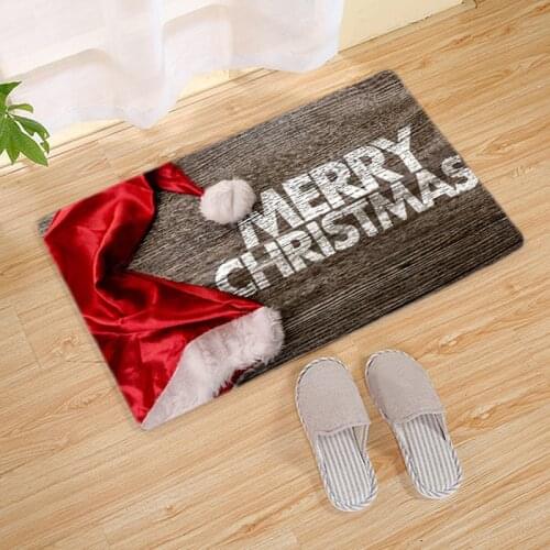 1pc Home Nordic Style Christmas Kitchen Living Room Bathroom Carpet Anti-slip Mat Clean And Maintain Bathroom 40*60cm