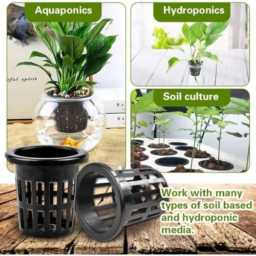 100 Pack 1.96 Inch Net Cups Slotted Mesh Wide Lip Filter Plant Net Pot Bucket Basket for Hydroponics Aquaponics Orchids-ABUX