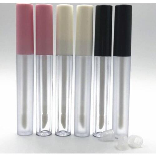 2.5ML Frosted Clear Empty Lip Gloss Balm Tube Tip Applicator Wand Rubber Stoppers Containers LX4113