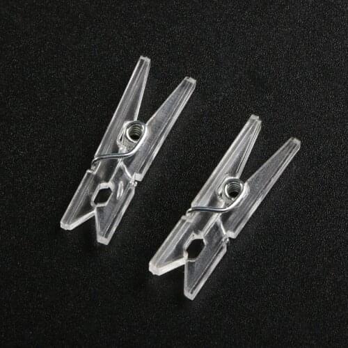 20Pcs 25mm Mini Spring Clear Transparent Clips Clothes Photo Paper Peg Party Home Decoration
