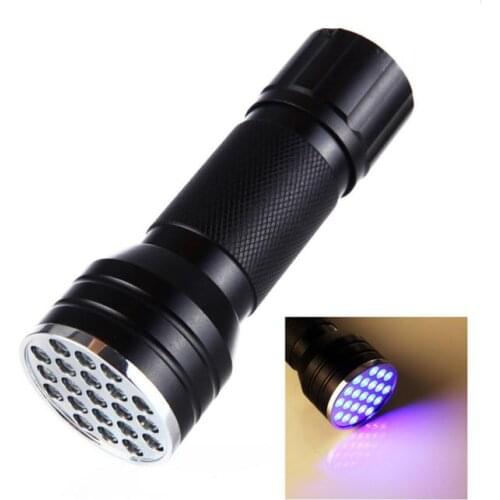 21 Led 395 Nm Uv Ultra Violet Blacklight Flashlight For Csi Inspection Light Blacklight Detector Rechargeable Battery #P2