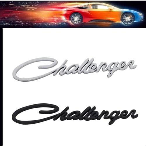 3D Black Chrome Premium ABS Challenger car Hood Fender trunk Rear Nameplate Decal Emblem Badge Sticker for Challenger