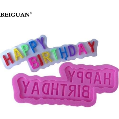3D HAPPY BIRTHDAY Silicone Fondant Mold Cake Decorating Pastry Gum Pastry Kitchen Tool Sugar Paste Baking Cookie Pastry mold
