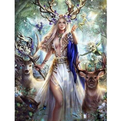 5D Diy Diamond Painting Cartoon Girl Deer Portrait Full Square/Round Embroidery Mosaic Kit HD Quality Handmade Products