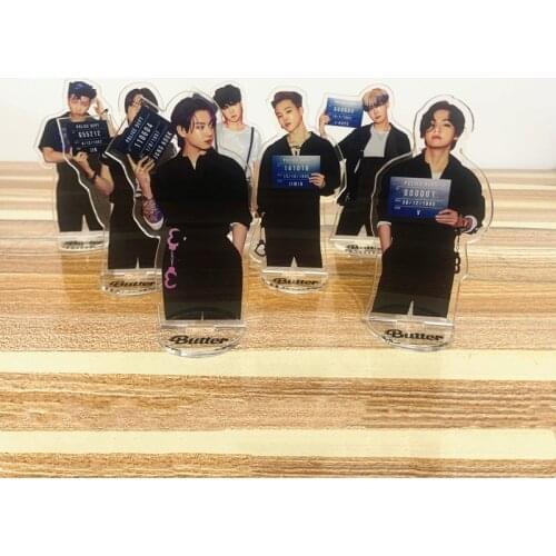 8pcs/lot Korean Star Boy Acrylic Stand Model Jungkook V Jimin Suga Jhope Kpop Butter New Album Figure Action Desk Decoration