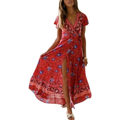 Aamikast Short Sleeve Dress Tropical Beach Vintage Maxi Dresses Boho Casual V Neck Belt Lace Up Tunic Draped Plus Size Dress