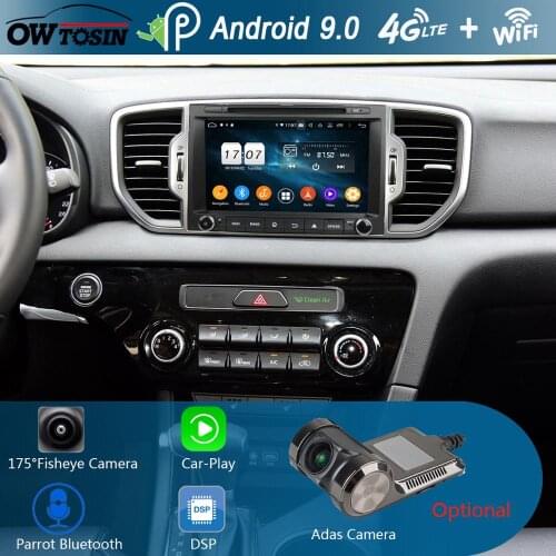 8"IPS 1280*720 8Core 4GB RAM+64GB ROM Android 9.0 Car DVD Player For KIA Sportage 2015 2016 2017 DSP Radio GPS Parrot BT Adas