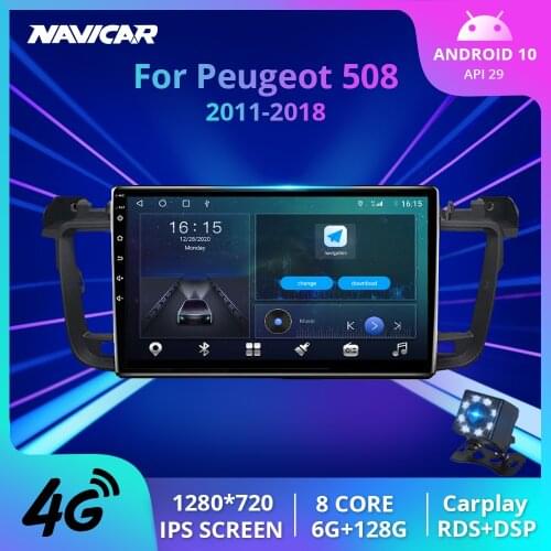 2DIN Android 10 Car Radio For Peugeot 508 2011-2018 Car Multimedia Video Player Navigation GPS Head Unit IPS Autoradio Player