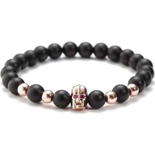 Skull 8mm bohemian multicolor Agate beads Chakra Reiki Buddha Yoga Bracelet elastic adjustable Volcanic Stone Bangles ujg4d