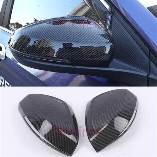 For Volkswagen T-Cross 2018 2019 2020 Carbon Fiber Color Side Wing Review Mirror Cover Sticker Car Styling Accessories