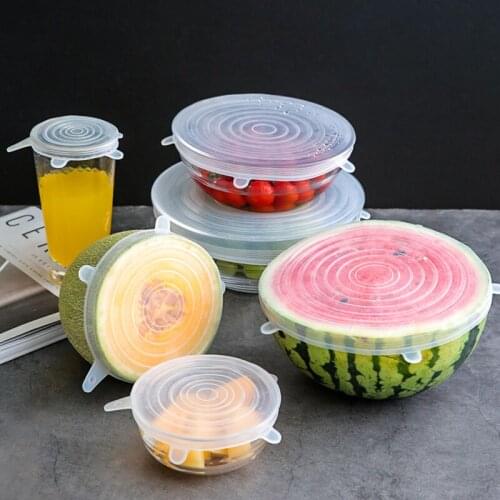 Reusable Silicone Food Cover Stretch Cover Elastic Microwave Oven Kitchen Cling Film Fresh-Keeping Silicone Cover Cling Film