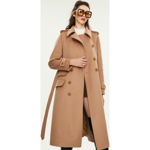 European and American Winter Womens New Woolen Coat Slim Slimming Over The Knee Long Camel Coat Women Women Coats Fall Clothes