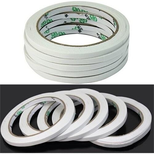 10 Rolls White Double Sided Adhesive Tape Sticker High Quality Gel Adhesive Double Sided Tape Office School Supplies 6mm*10m