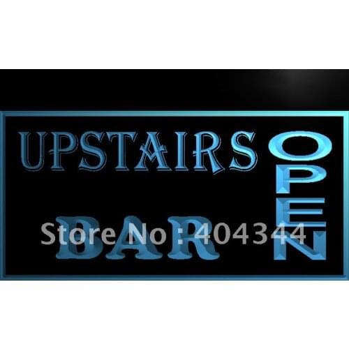 LB107- OPEN Upstairs Bar Pub Club LED Neon Light Sign home decor crafts