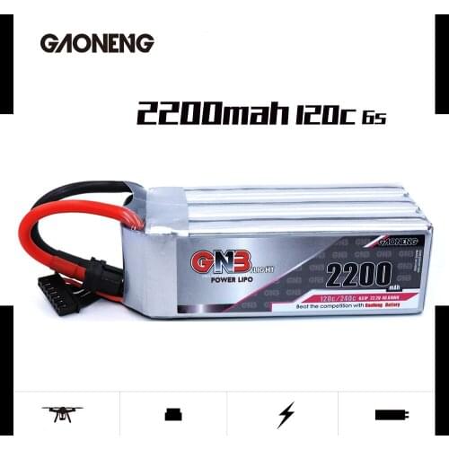 Gaoneng GNB 6S 2200mAh 22.2V 120C/240C Lipo Battery With XT60 Plug for FPV Drone Quadcopter Helicopter UAV RC Parts