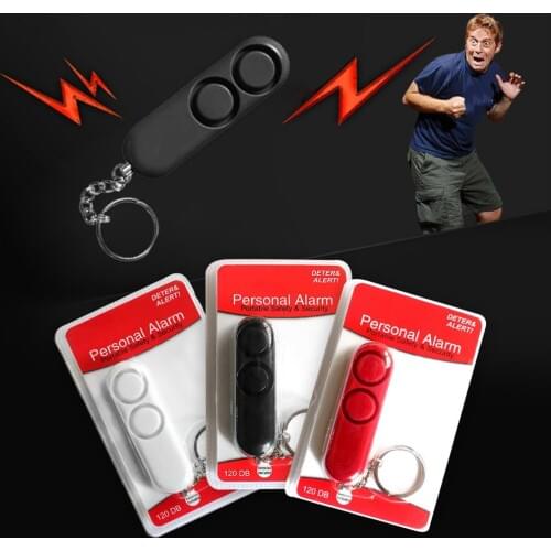 Fashion 120dB Anti-rape Device Dual Speakers Loud Alarm Alert Attack Panic Safety Personal Security Keychain Bag Pendant