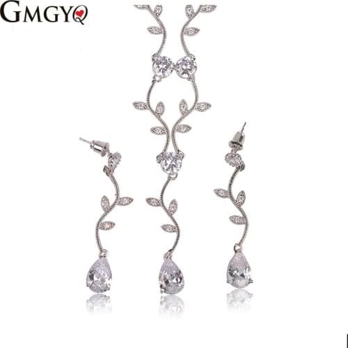 Fashion Women Costume Jewelry Sparkly Dendrite Morphology Water Droplet Zircon Set For women Simple Student Girlfriends Gift