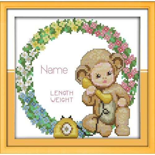Baby monkey cross stitch kit cartoon 14ct 11ct print canvas stitching embroidery DIY handmade needlework plus