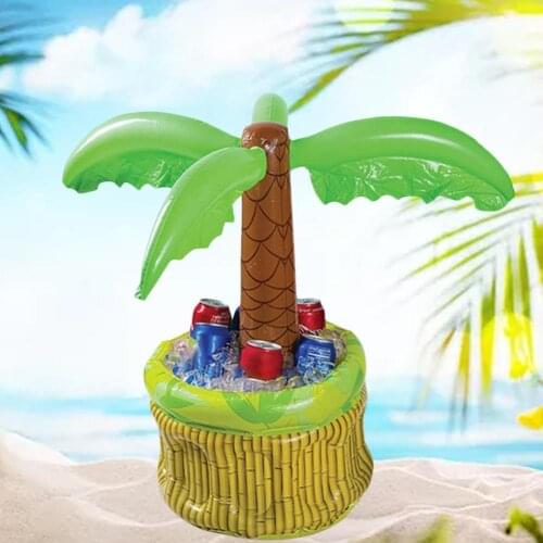 Inflatable Ice Bucket Palm Tree Cooler Beer Drinks Ice Bucket Party Supplies Coconut Beach Swimming Pool Camping Beverage Bar