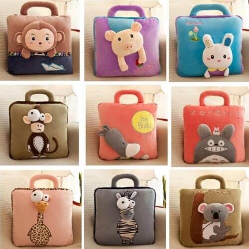 Cute Animals Pillow Blanket Creative Foldable Cartoon Blanket Sofa Bed Air Condition Blanket Cushion Kid Travel Warm Blankets