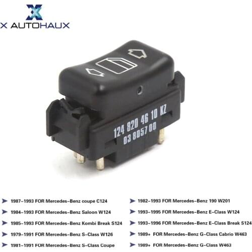X AUTOHAUX Front Left Master Control Power Window Switch 1248204610 For Mercedes-Benz W124 W126 W201 E-Class W124 G-Class W463