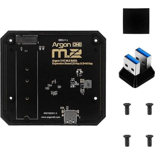 1Set Argon ONE M.2 Expansion Board USB 3.0 to M.2 SATA SSD Adapter for Raspberry Pi 4 Model B Base for Argon ONE V2/M.2 Case