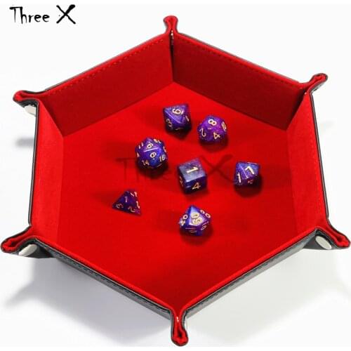 Dicekeeper PU Leather Tray Both Side Available Soft Velvet Foldable Favorites Storage Dice Keys Coins Box Boardgame