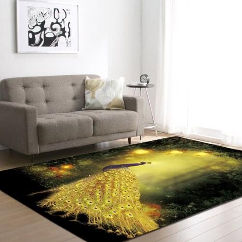 Peacock print carpets living room coffee table large area carpet Full shop Bedside Rug bedroom Big size floor mat home decor