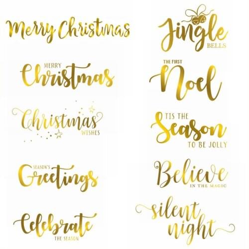 Merry Christmas Greetings Letter Sentence Frame Hot Foil Plate DIY Scrapbooking Craft Embossing Paper Making Cards New 2019
