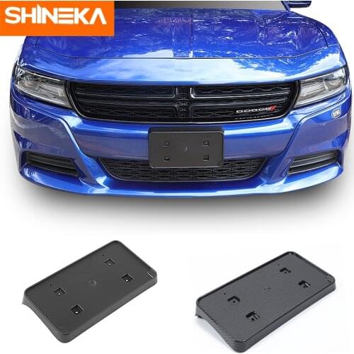 SHINEKA Car Front Bumper License Plate Base Frame Relocator Base Registration Plate Holder Accessories For Dodge Charger 2015