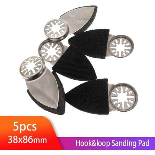 38x86MM Multi-function Triangular Sanding Pad Polishing Sander Back-up Pad Hook&loop Saw Blades Oscillating Rotary Tools(5 pack)