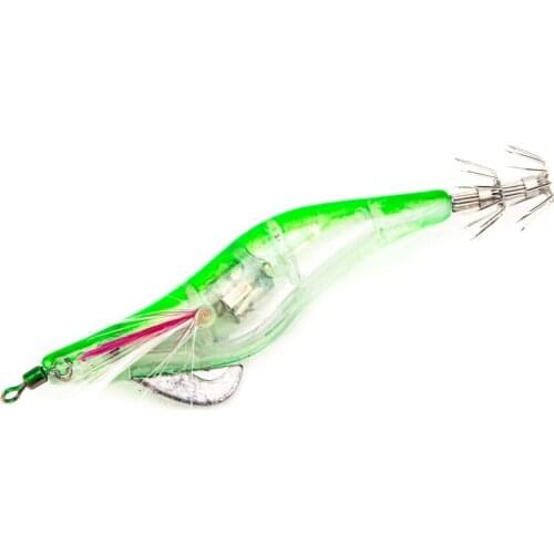 LED Luminous Shrimp Squid Night Fishing Squid Jigs Lure Bass Bait Fish Tackle