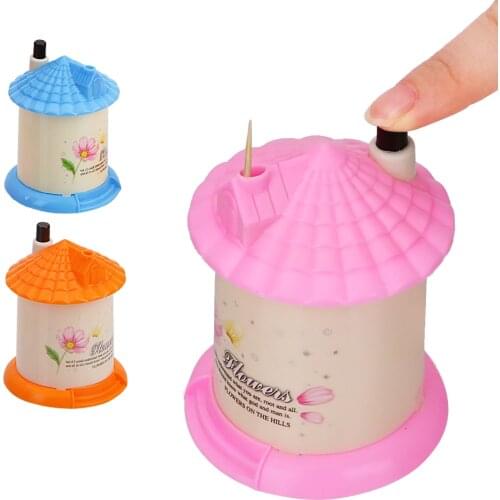House Shaped Portable Automatic Toothpick Holder Random Color Fashion Creative Toothpick Box Lovely