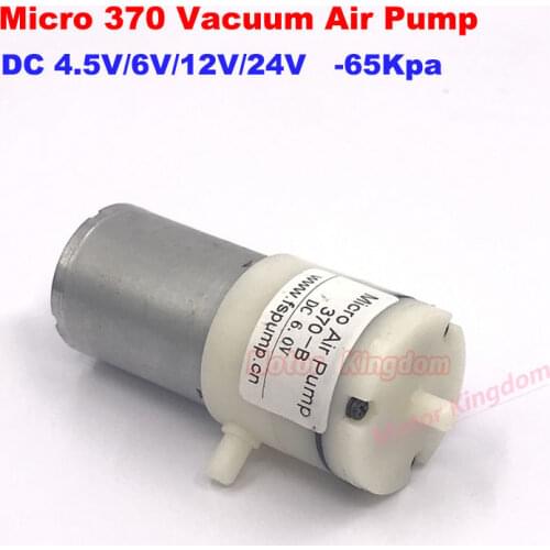 DC 6V 12V 24V Micro 370 Motor Vacuum Air Pump Micro Negative Pressure Suction Mute Pump -65kPa Air Sampling