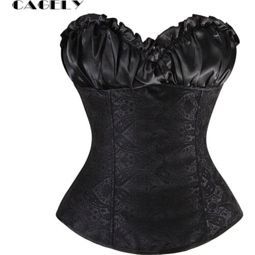 Vintage Paisley Overbust Corset Padded Bustier Lacing-up Corselet Top S-6XL Plus Size Corset Outfits Sexy Retro Slimming Clothes