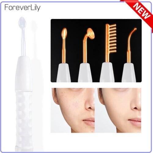 High Frequency Face Lifting Vibration Massager Electrotherapy Electrode Tubes Microcurrent Wand Anti Acne Brighten Shrink Pores