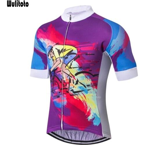 WULITOTO Mountain Bike Short Sleeve MTB Cycling Jersey clothing For Men