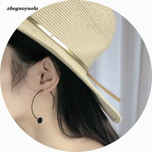 2017 New Geometric Black Hooks Shaped Stud Earrings For Women Vintage Indian Long Earring Boucle D'oreille Femme